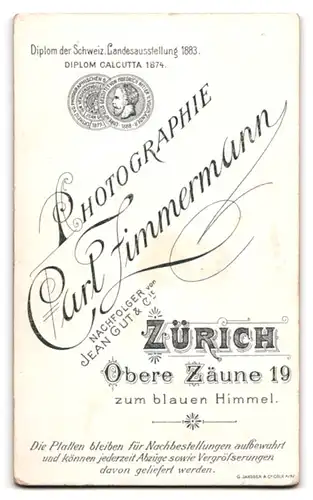 Fotografie Carl Zimmermann, Zürich, Obere Zäune 19, junger Mann mit Krawatte