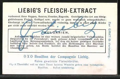 Sammelbild Liebig, Liebig`s Fleisch-Extract, Seltsi, Dreschtennen, Feierabend