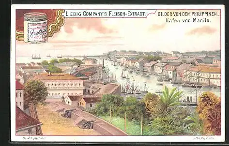 Sammelbild Liebig, Liebig Company`s Fleisch-Extract, Manila, Hafen