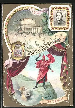 Sammelbild Liebig, St. Petersburger Theater, Der Dämon, 3. Akt, A. Rubinstein