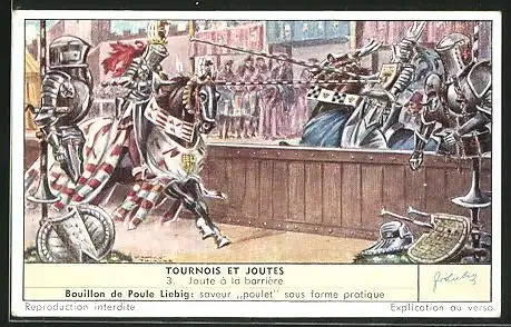 Sammelbild Liebig, Tournois et Joutes, Joute à la barrière