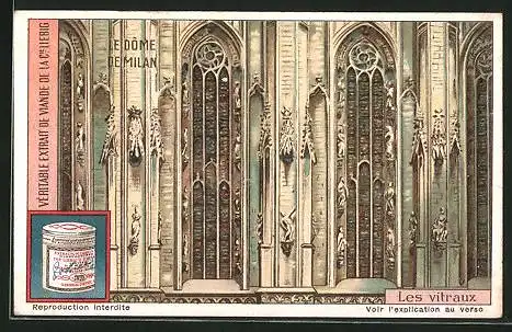 Sammelbild Liebig, Le Dôme de Milan, Les vitraux