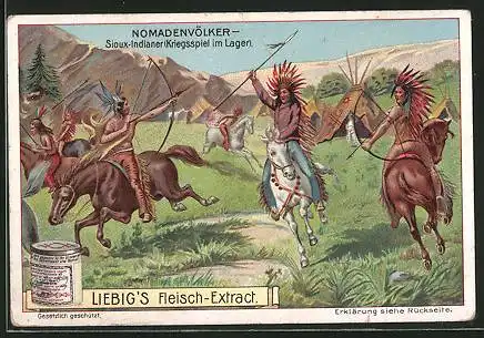 Sammelbild Liebig, Nomadenvölker, Sioux-Indianer