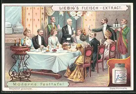 Sammelbild Liebig, Moderne Festtafel