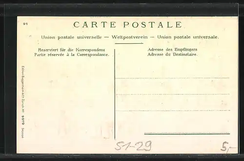 Präge-AK Schweizertrachten aus Schaffhausen, Basel und dem Wallis