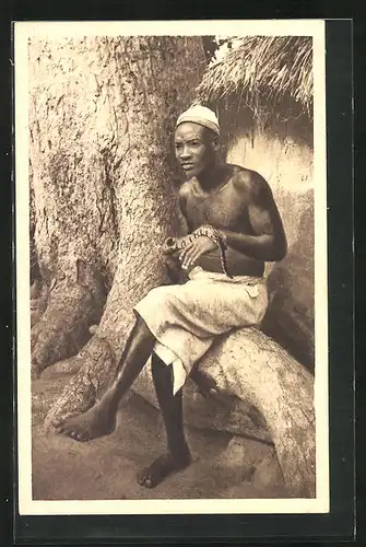 AK Afrikanischer Mann mit Schlange