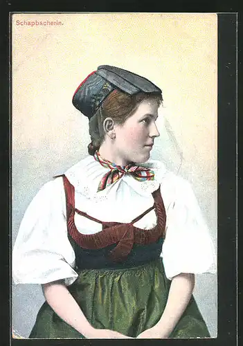 AK Schwarzwälder Tracht, Schapbacherin