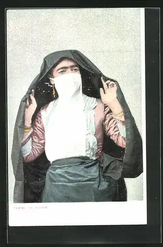 AK Femme de Harem, arabische Haremsdame mit Gesichtsschleier