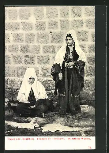 AK Frauen aus Behtlehem, arabische Volkstypen