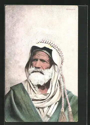 AK Bedouin, alter Beduine, arabische Volkstypen