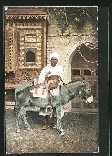 AK Araber mit Esel, arabische Volkstypen