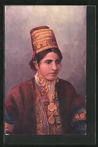 AK Frau aus Bethlehem, arabische Volkstypen