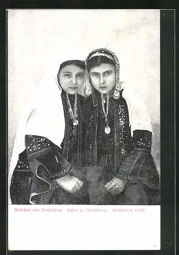 AK Mädchen aus Bethlehem, arabische Volkstypen