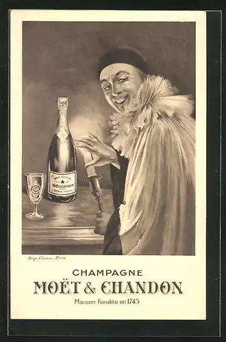 Künstler-AK Reklame für Moet & Chandon Champagner