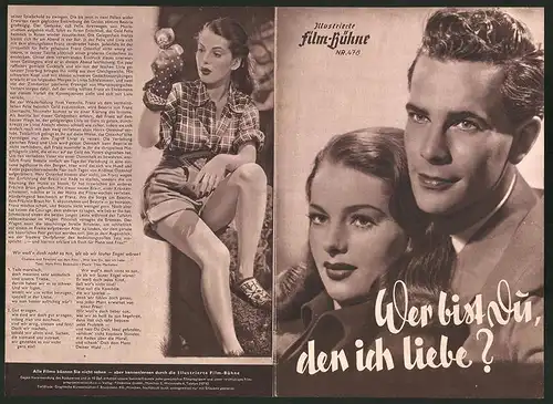 Filmprogramm IFB Nr. 478, Wer bist Du, den ich liebe?, Jester Naefe, Adrian Hoven, Regie: Geza von Bolvary