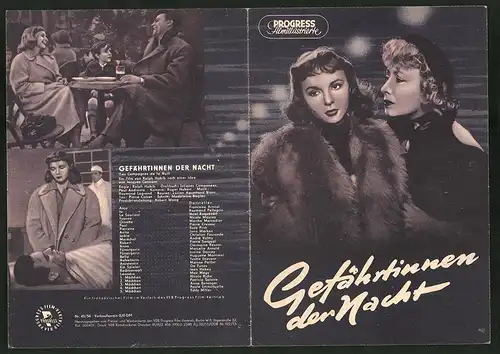 Filmprogramm PFI Nr. 45 /56, Gefährtinnen der Nacht, Francoise Arnoul, Raymond Pellegrin, Regie: Ralph Habib