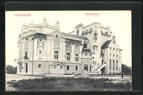 AK Halberstadt, Blick zum Stadttheater