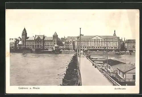 AK Coblenz am Rhein, Schiffbrücke
