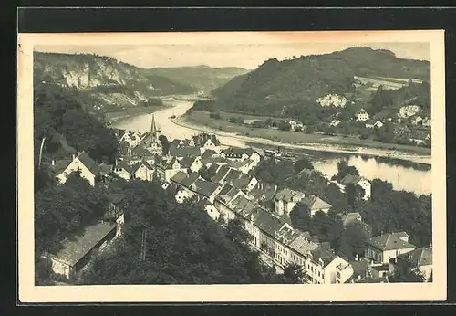 AK Wehlen /sächs. Schweiz, Gesamtansicht aus der Vogelschau