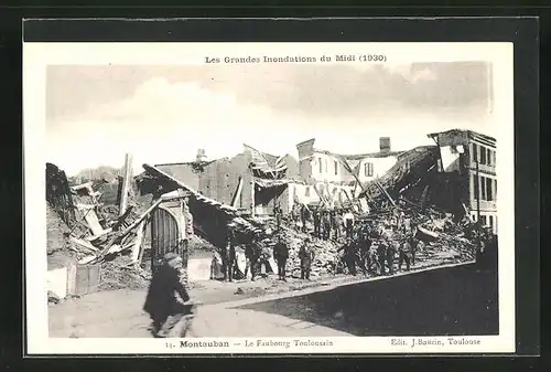 AK Inondations du Midi 1930, Montauban - Le Faubourg Toulousain, Hochwasser