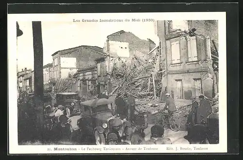 AK Inondations du Midi 1930, Montauban - Le Faubourg Touiousain, Hochwasser