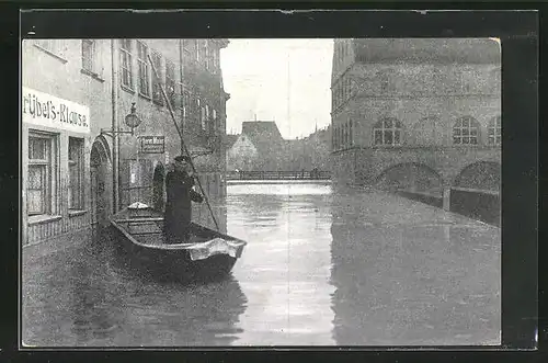 AK Nürnberg, Hochwasser-Katastrophe am 5. Februar 1909 - Grübelstrasse