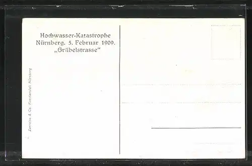 AK Nürnberg, Hochwasser-Katastrophe am 5. Februar 1909 - Grübelstrasse