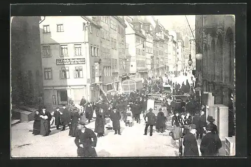 AK Nürnberg, Hochwasser-Katastrophe am 5. Februar 1909 - Hauptmarkt nach der Katastrophe