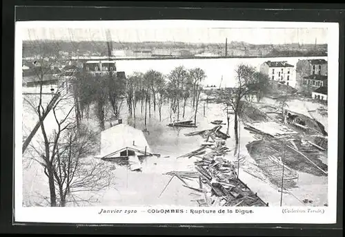 AK Inondation Janvier 1910, Colombes - Rupture de la Digue, Hochwasser