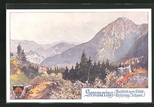 AK Deutscher Schulverein Nr. 449: Semmering, Ausblick vom Hotel Erzherzog Johann