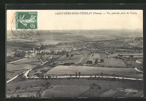 AK St-Pere-sous-Vezelay, Vue generale prise de Vezelay