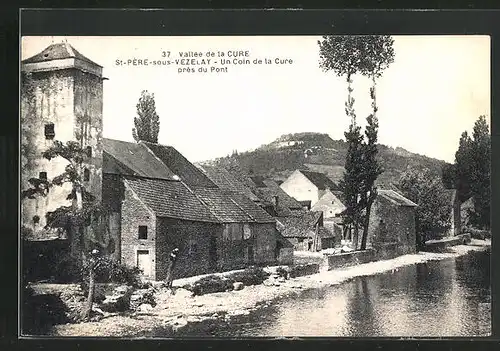 AK St-Pere-sous-Vezelay, Vallee de la Cure, Un Coin de la Cure pres du Pont