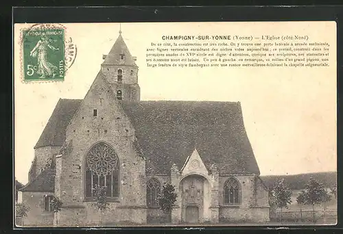 AK Champigny-sur-Yonne, L`Eglise, cote Nord