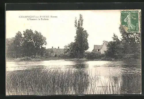 AK Champigny-sur-Yonne, L`Yonne à la Tuilerie