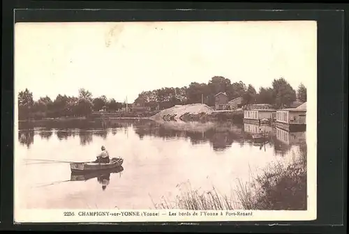 AK Champigny-sur-Yonne, Les bords de l`Yonne à Port-Renard