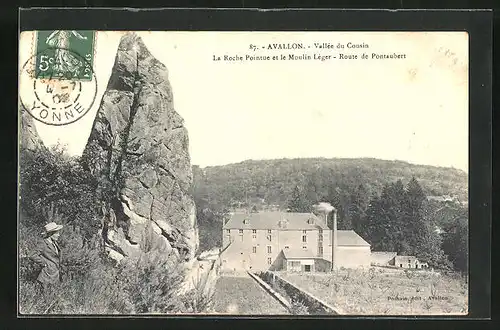 AK Avallon, Vallèe du Cousin - La Roche Pointue et le Moulin Lèger