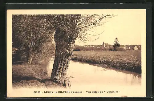 AK Ligny-le-Chatel, Vue prise du gauthier, am Flussufer