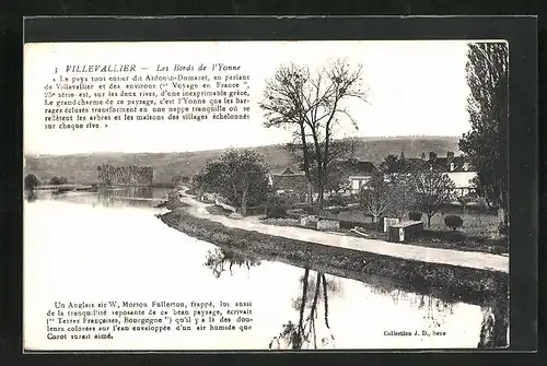 AK Villevallier, Uferpartie mit der Siedlung