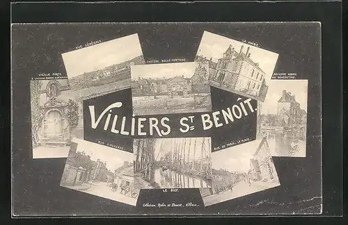 AK Villiers-Saint-Benoit, Chateau Belle Fontaine, Vue generale, Vieille Porte, La Mairie