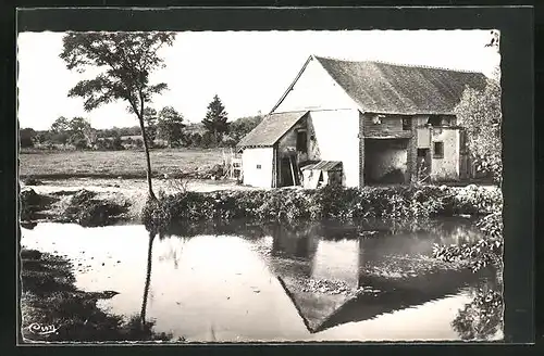 AK Villeneuve-les-Genets, Le Moulin, Partie an der Mühle