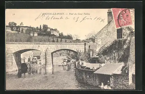 AK Cousin-le-Pont, Pont du Gour Vallon, Brücke über den Fluss