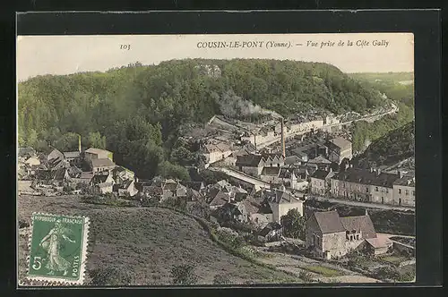 AK Cousin-le-Pont, Vue prise de la Cote Gally