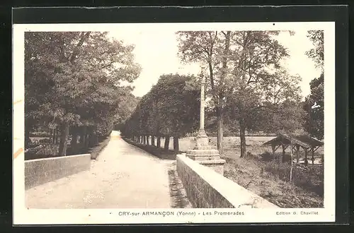 AK Cry-sur-Armancon, Les Promenades, Anlagen im Park