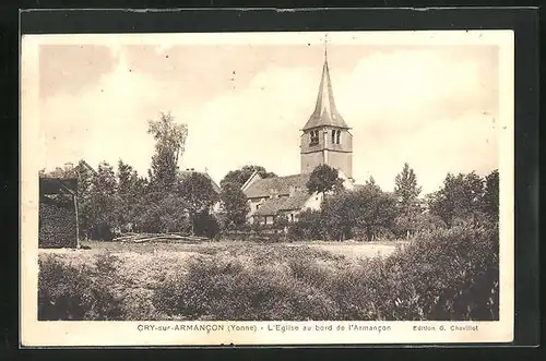 AK Cry-sur-Armancon, L`Eglise au bord de l`Armancon