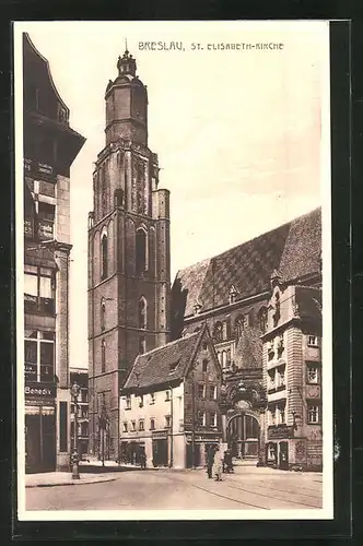 AK Breslau, Partie an der St. Elisabeth-Kirche