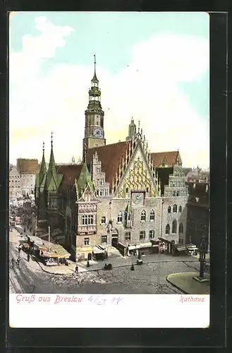 AK Breslau, Blick auf das Rathaus