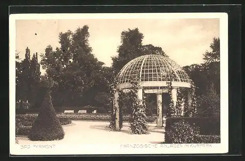 AK Bad Pyrmont, Kurpark, an den französischen Anlagen