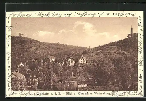 AK Weinheim a.d.B., Blick a. Windeck und Wachenburg