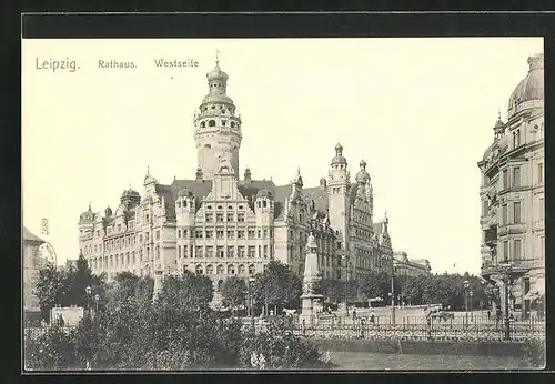 AK Leipzig, Rathaus, Ansicht von Westen