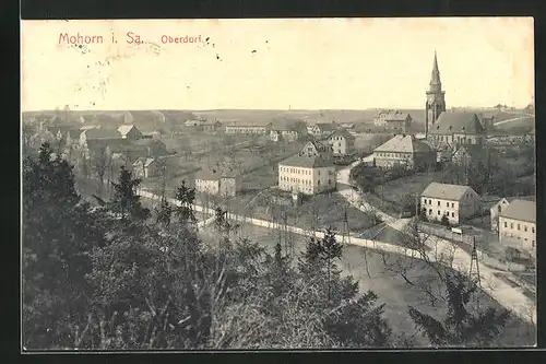 AK Mohorn i. Sa., Blick zur Kirche im Oberdorf